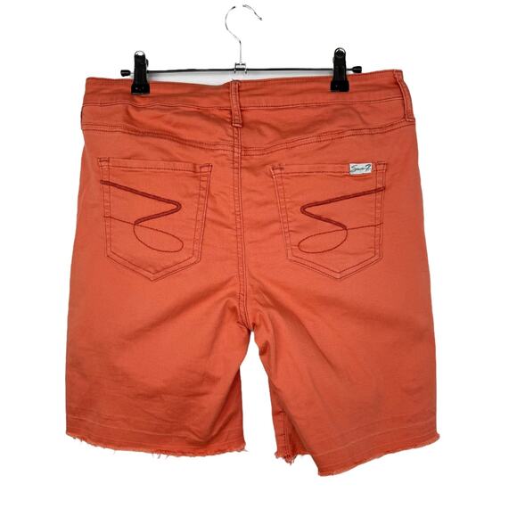 SEVEN 7 Weekend Bermuda Shorts Marsala Orange Release Hem Denim Womens 10 - Picture 2 of 9